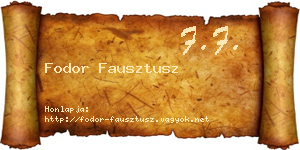 Fodor Fausztusz névjegykártya